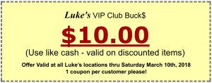 Luke's VIP Club Buck$