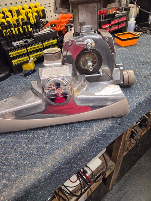 Vacuum cleaner being professionally serviced at Luke's Sewing Centers